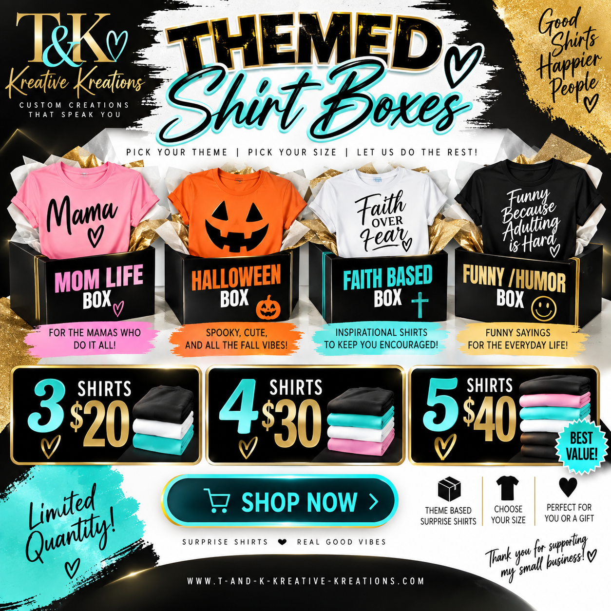 Themed shirt boxes