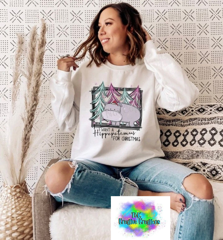 I want a hippopotamus for Christmas art