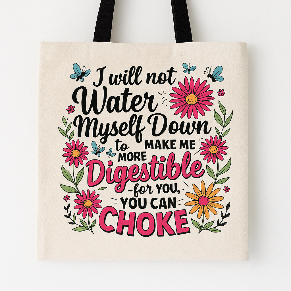 I Will Not Water Myself Down Tote