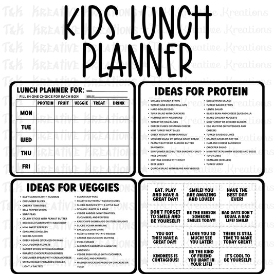 Digital Kids Lunch Planner