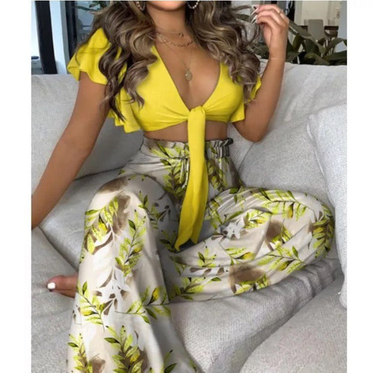 High Waisted Floral Set Yellow