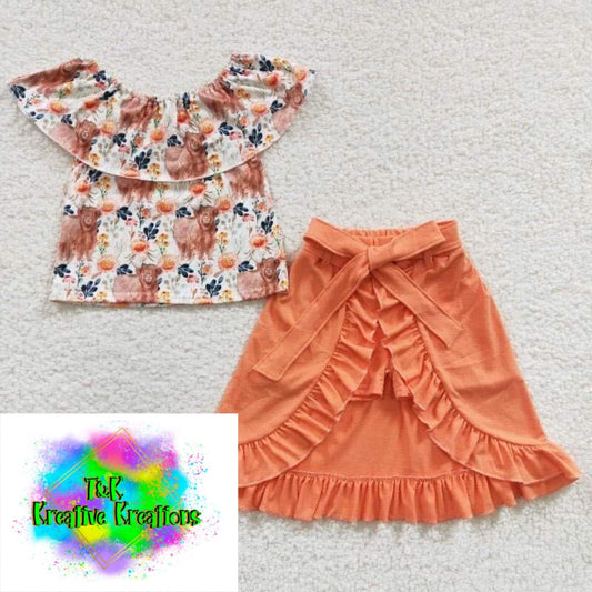 Floral Cow Sqort Set