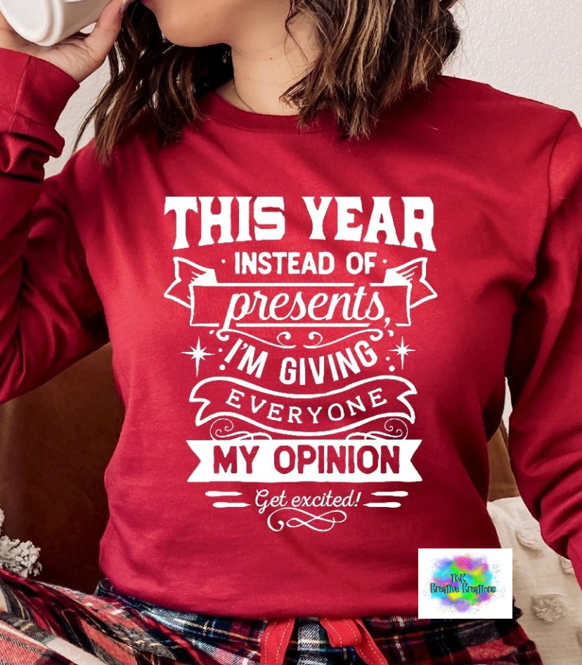 This year instead of presents, I’m giving everyone my opinion